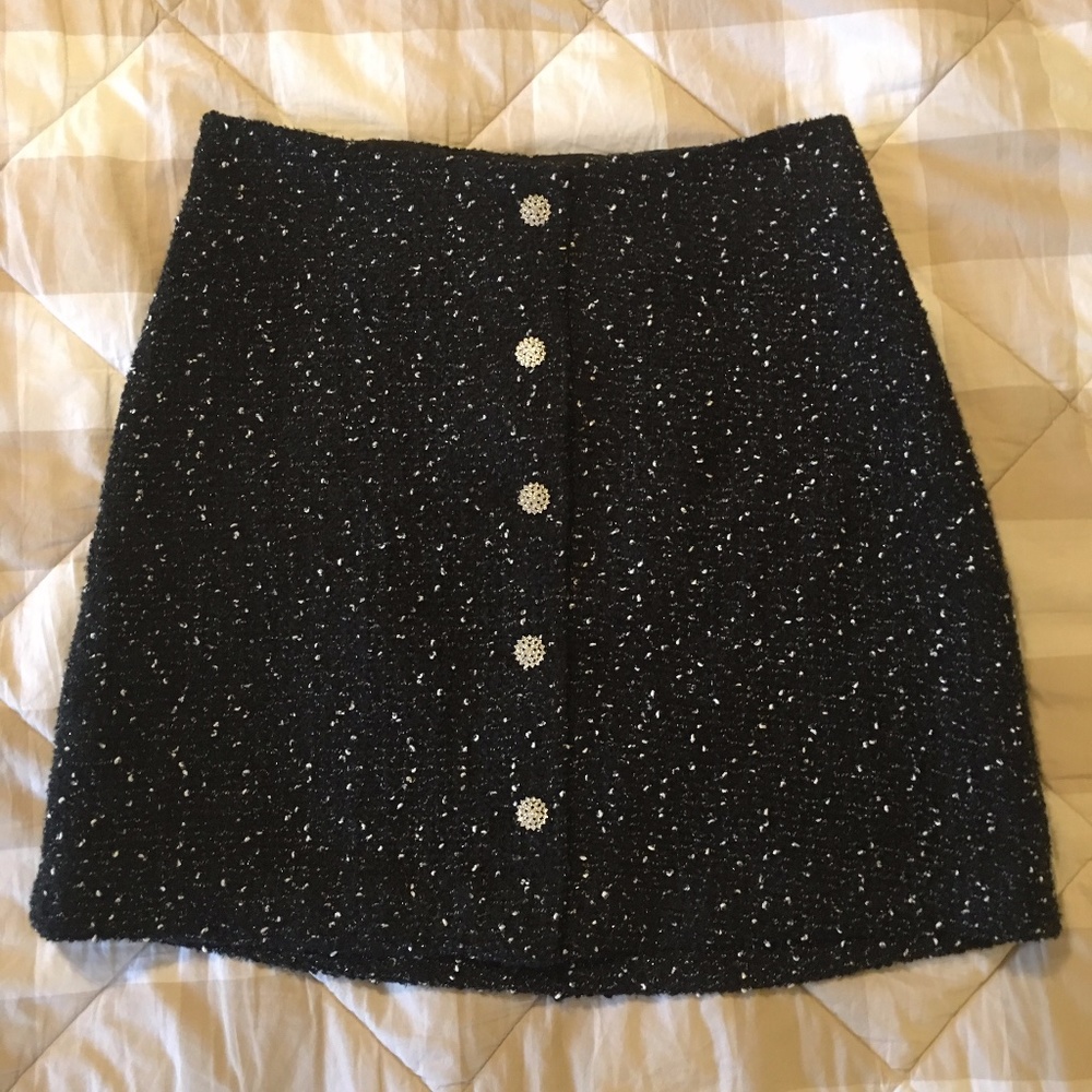 Express Black Tweed Mini Skirt